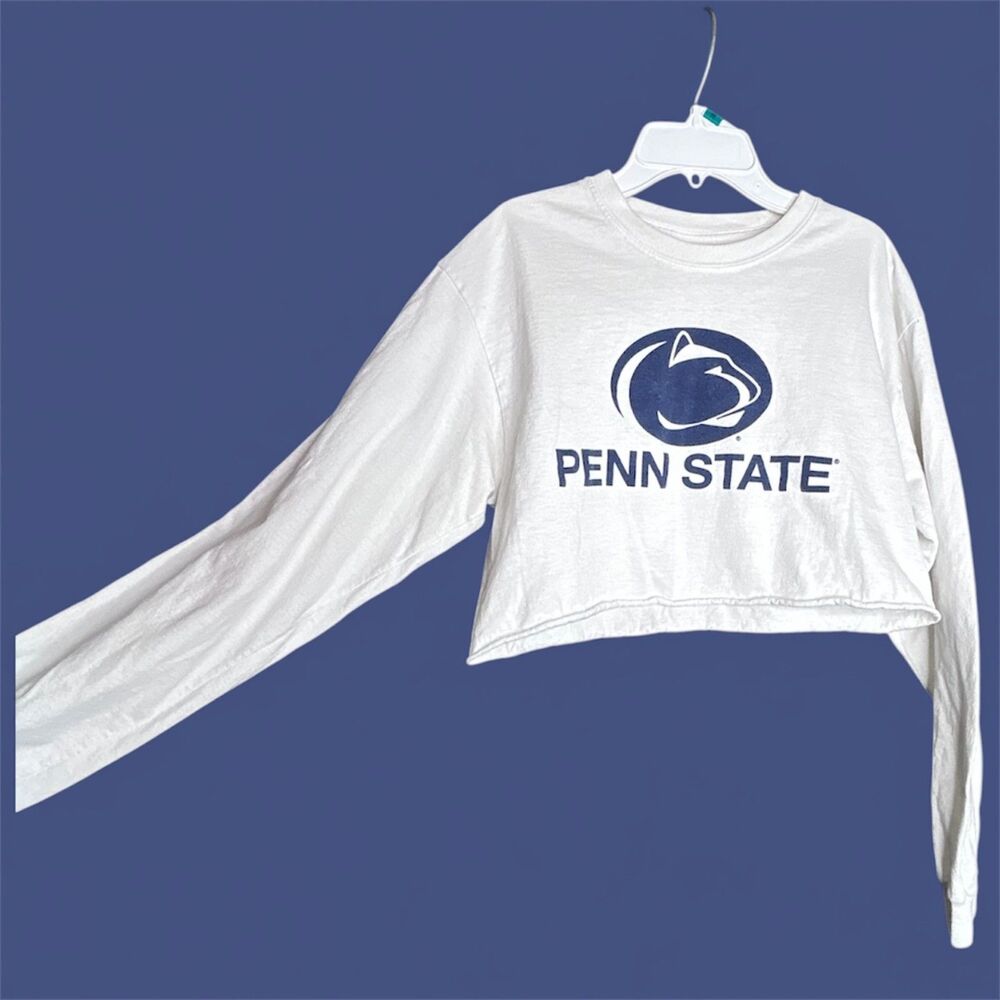 Women's Penn State Cropped Sporty Long Sleeve Tee - M College Football Game Day